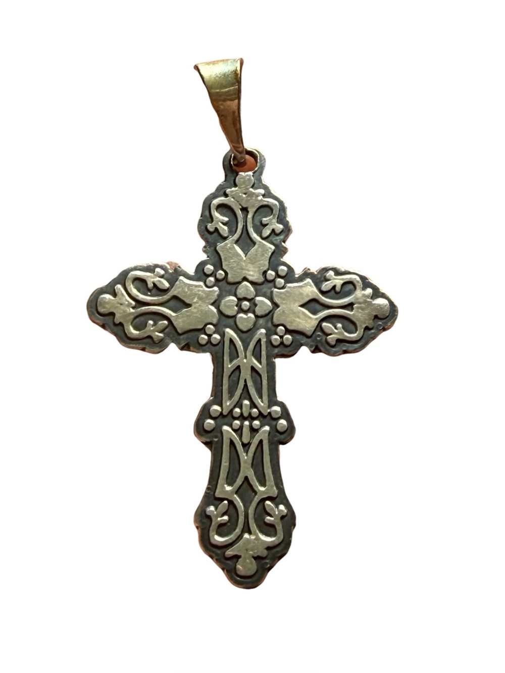 CII Mexico Taxco Traditions Sterling Silver Rose of Sharon Cross Pendant